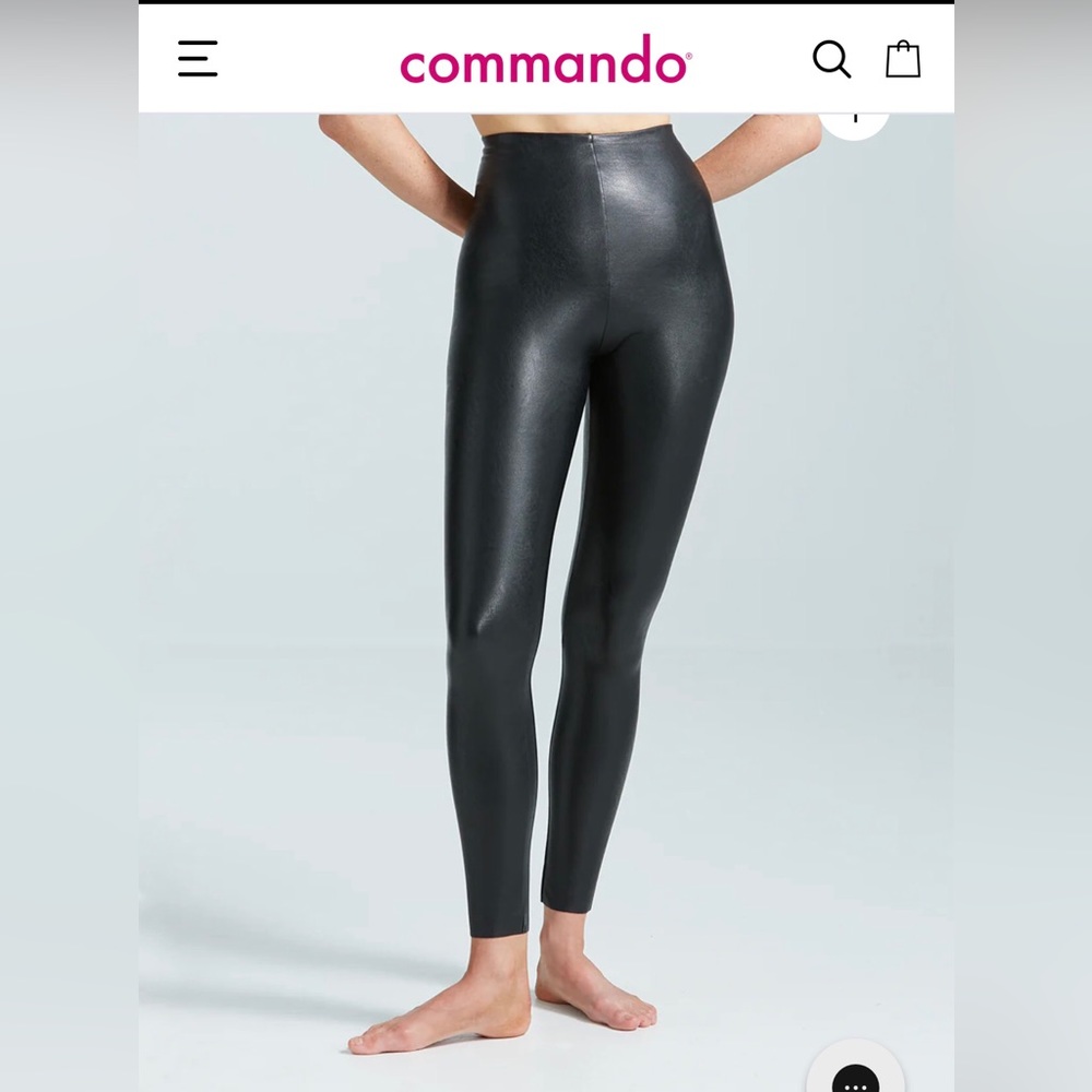 Black faux leather leggings